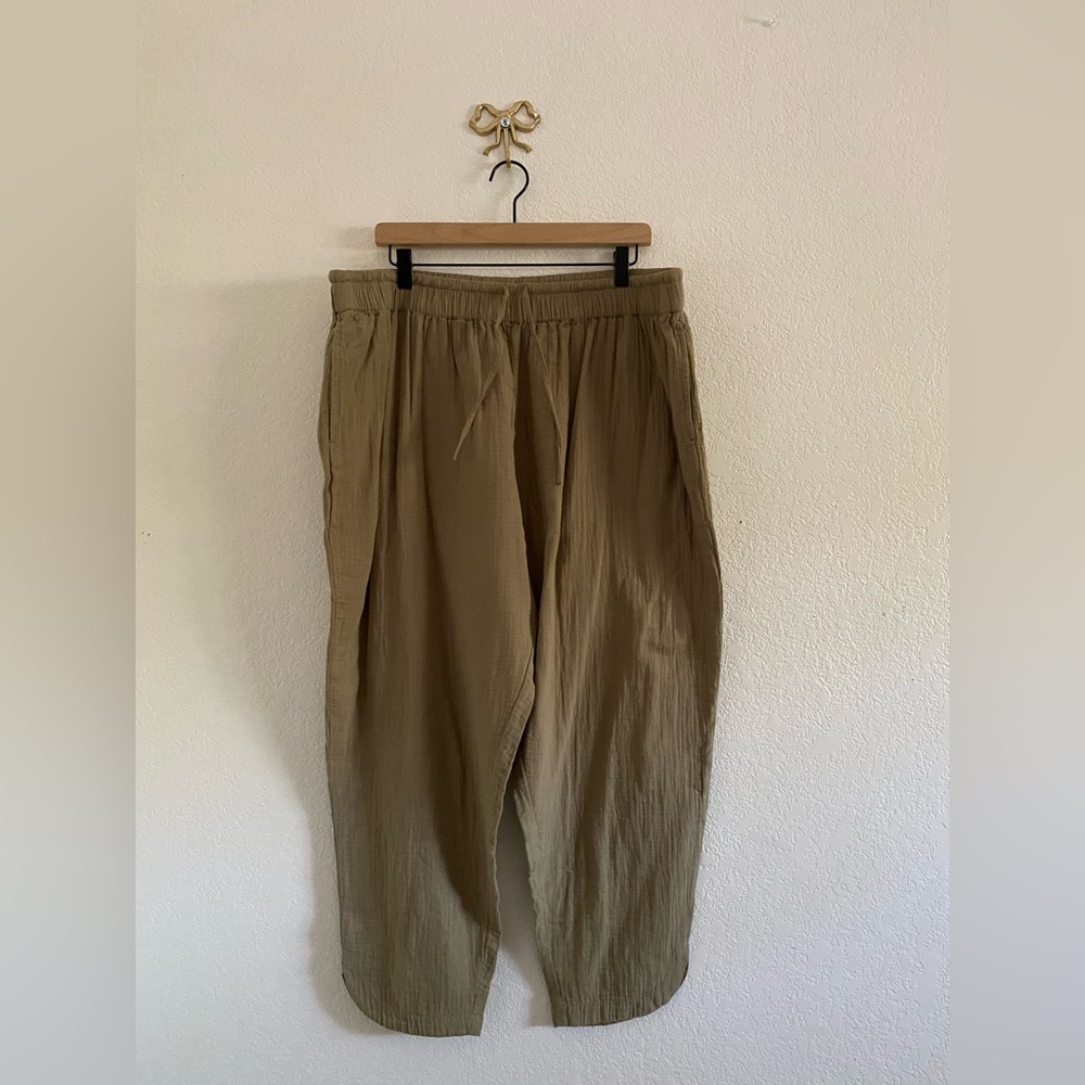 Pact Women's Coastal Double Gauze Tapered Pull-On Pants 2X-Large Green